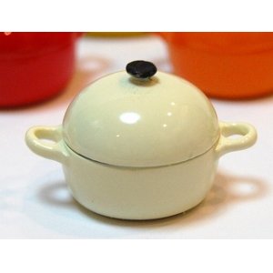 画像: Discontinue・制作販売終了：西洋風鉄鍋・アイボリー・丸型