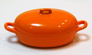 画像1: Discontinue・制作販売終了：西洋風鉄鍋・オレンジ・楕円型
